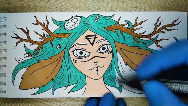 Лесная девушка ?? (рисунок маркерами) смотреть онлайн