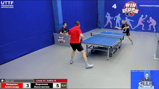 10:00 Ивашкин Александр 3-1 Кирсанов Константин стол 4 ЮГ-1 23.08.21 смотреть онлайн
