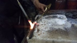 Пайка латунью десятого квадрата, пропан + сжатый воздух - вихревая горелка