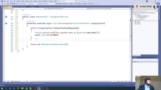 C# Tutorials, Background Service, Long running tasks in console application - 23 смотреть онлайн
