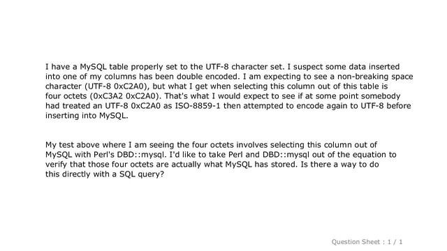 MySQL : How can I see raw bytes stored in a MySQL column? смотреть онлайн