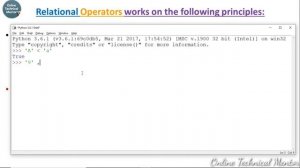 Relational Operators in Python Program | Comparison  Operators in Python