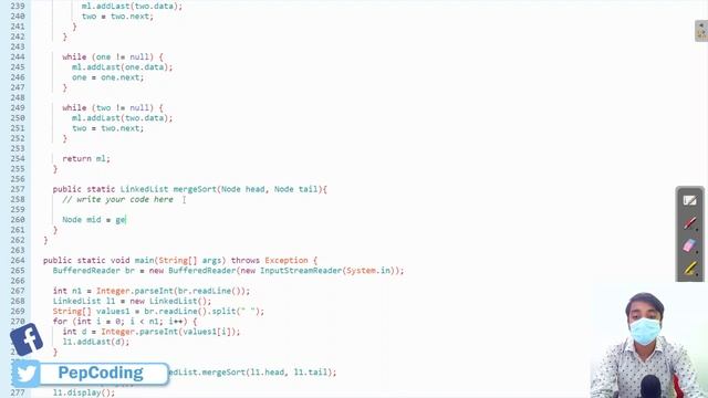 Merge sort a Linkedlist | Linked Lists | In English | Java | Video_17 смотреть онлайн