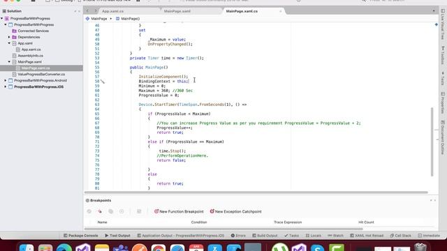 Xamarin Forms Progress Bar from 0 Sec