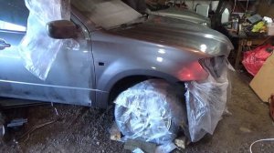 Кузовной ремонт. Покраска капота, крыла. Mitsubishi Outlander. Часть 4.