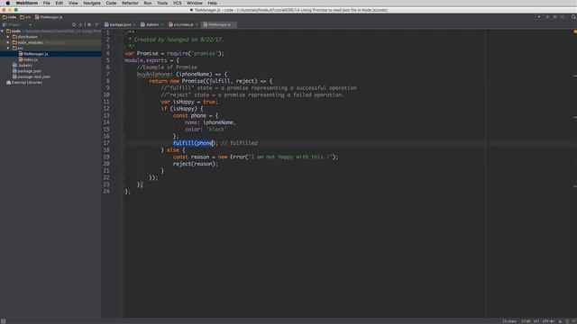 Lession 14 Using Promise to read json file in Node js