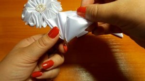 Большие банты на 1 сентября из ленты 5 см. мк канзаши . Пышные банты .Цветы из ленты 5 см.