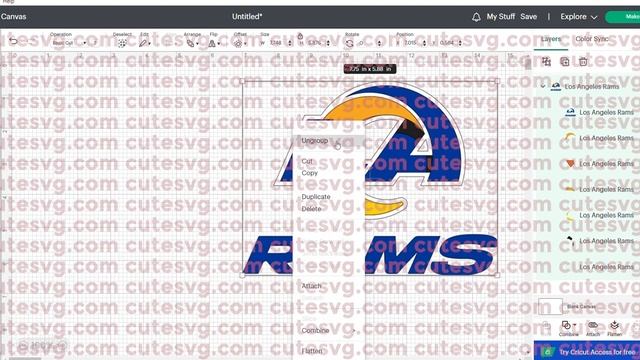 LA Rams Logo SVG, PNG, DXF, EPS Cutting files смотреть онлайн