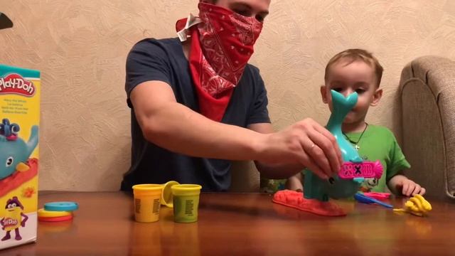 Лепим из Пластилина Плей До , фонтан киту, и морских животных!!! Play doh