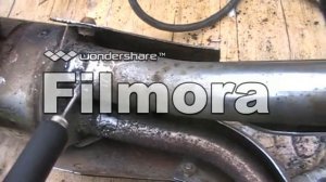 Сварка глушителя мотоцикла.