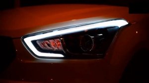 Передние фары Хендай Крета 2016 2019 модель №1, комплект Л+П, линза, ДХО, артMF HL 000473