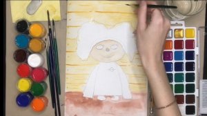 Домовёнок Кузя. Как нарисовать домовёнка? Как рисовать героя советского мультфильма? Гуашь, акварел