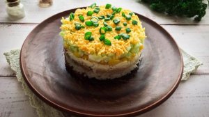 Салат Диана с печенью трески
