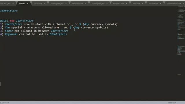 Chapter 14: Identifiers in Java | BASIC OF JAVA| JAVA FOR BEGINNERS| LEARN JAVA | (English) смотреть онлайн