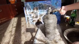 Напольная ваза своими руками из цемента/Floor vase from cement with your own hands