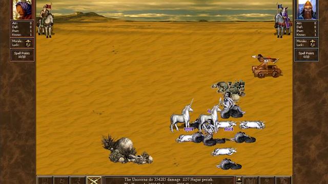 Heroes III Unicorns vs Nagas 99999 of each unit смотреть онлайн