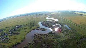 Полёт на парамоторе над деревней Степногутово, Новосибирской области