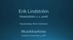 Erik Lindström - haastattelu