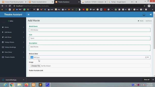 Cinema Ticket Booking System in PHP