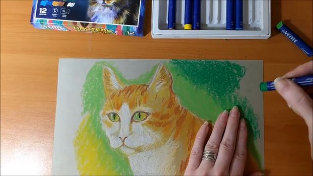 Рисуем кота масляной пастелью! смотреть онлайн