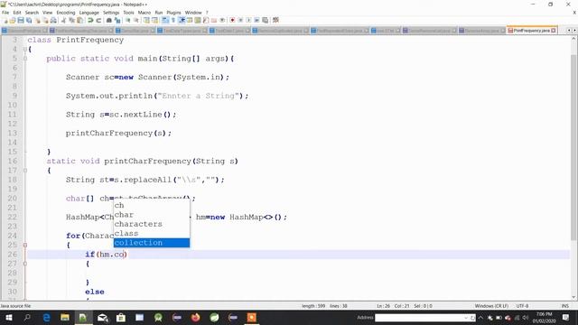 Program to Find Frequency of Characters in a String in Java