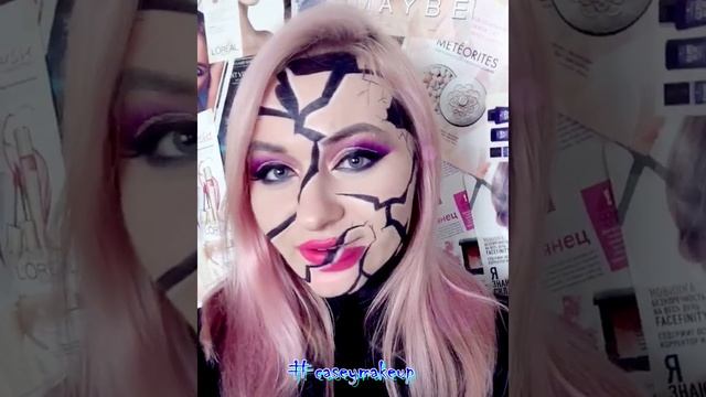 Ксения Саватеева. Макияж "Лицо в трещинах" на Хэллоуин (Cracked face Halloween makeup)