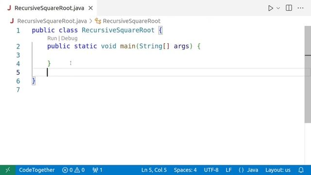Recursion in Java: Computing the Square Root of a Number