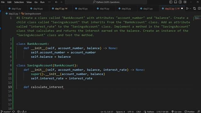 Master OOP Question-Solving with Python: DAY22 #day22 | what is super() keyword | Single inheritanc