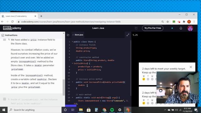 CodeAcademy 5:6 Learn Java