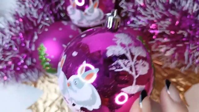 Новогодний гламурный набор для украшения из 6 больших шаров размером 7,5 см.