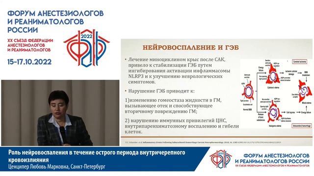 Нейровоспаление при внутричерепном кровоизлиянии Ценципер Л.М. смотреть онлайн