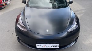 Tesla Model 3 вOKLEYKA.PRO ® Оклейка в матовый полиуретан, защита салона и перетяжка ремней.