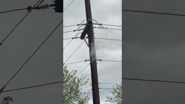 Power pole explosion