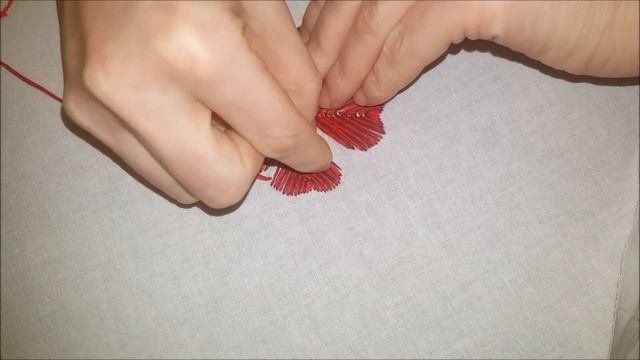 Мастер класс вышивка гладью двухцветного цветка / Embroidery With Two-color Flower Stitch