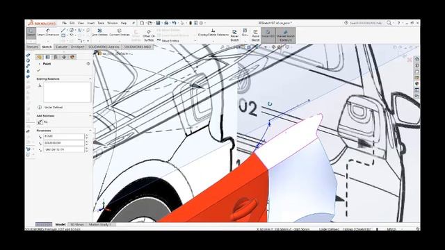 Volkswagen Polo Part-7 (quarter panel) [SOLIDWORKS] [TIME-LAPSE] смотреть онлайн