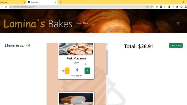 Advance Shipping cart e-commerce website for Lamina's Bakes with React.js, Redux toolkit смотреть онлайн