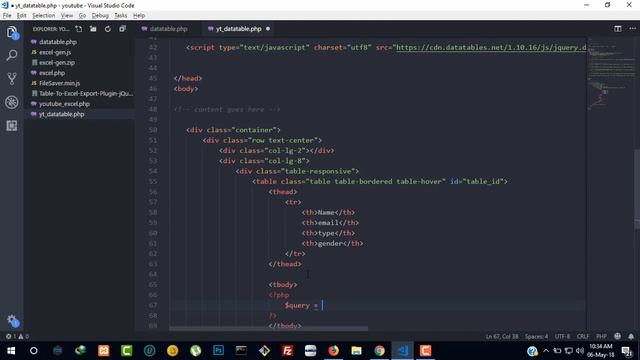how to use datatable in php, mysql, Jquery and bootstrap