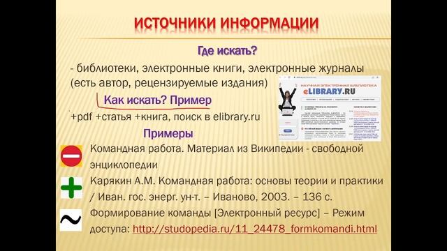 Основы цитирования и ссылок на источники