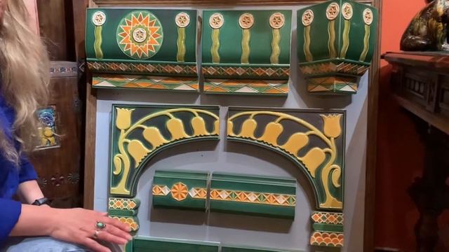 Русский стиль в интерьере. Изразцы образцы камина по мотивам эскизов Е. Д. Поленовой. смотреть онлайн