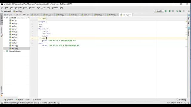 Palindrome number in python смотреть онлайн