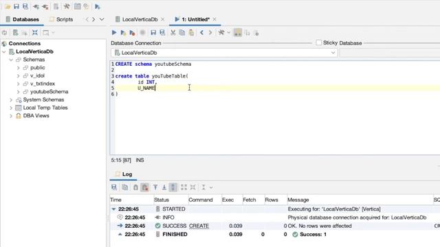 Vertica SQL Database Basics. Creating Vertica Database Schema and Table