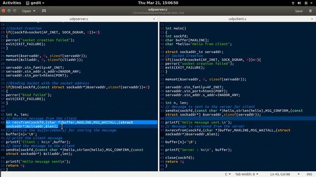C Program for UDP Program