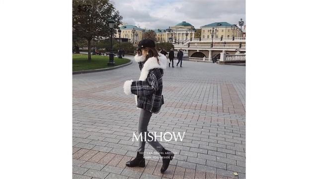 Одежда с AliExpress. Зимнее женское короткое шерстяное пальто куртка с большим меховым воротником. смотреть онлайн