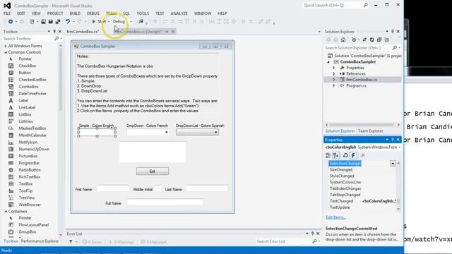ComboBox and SelectedIndexChanged and TextChanged Events смотреть онлайн