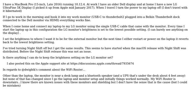 Apple: LG UltraFine 5K Display dim each time I startup смотреть онлайн