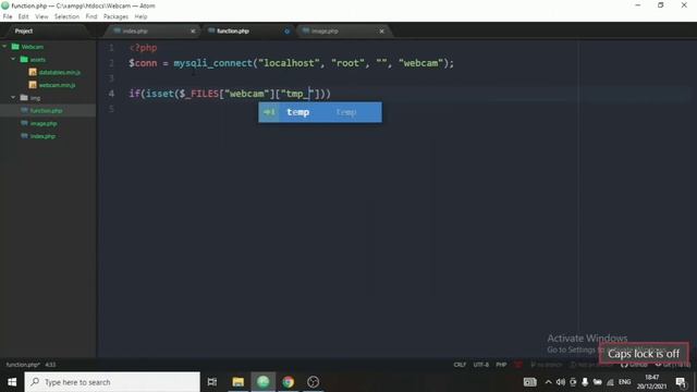 How To Capture Picture From Webcam JavaScript | Store In MySQL & Folder | HTML, JS, PHP, MySQL