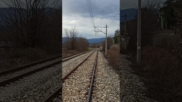 Mount Pirin and railway. Връх Пирин и ж.п. линията до новият мост в гр. Симитли - 12.03.2023 г.