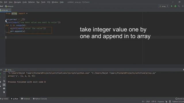 Array in Python || How to create user input array?