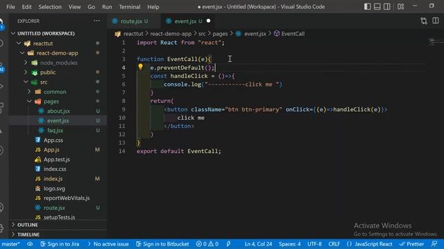 Part : 11  Understanding Event Handling in React in Hindi  in 2022
