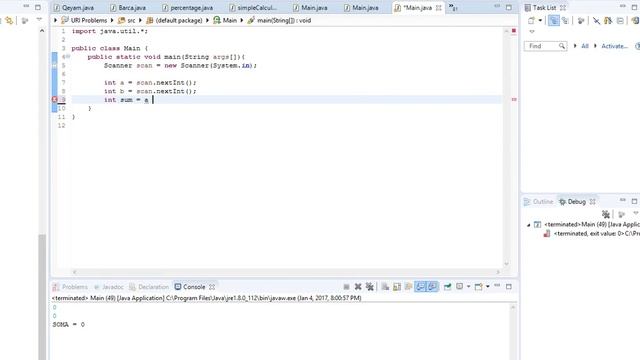 URI Online Judge Solutions in Java - Problem 1003